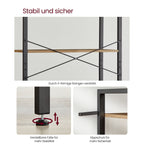 Bookcase-6 levels-30 x 80 x 186 cm-Dark walnut-black