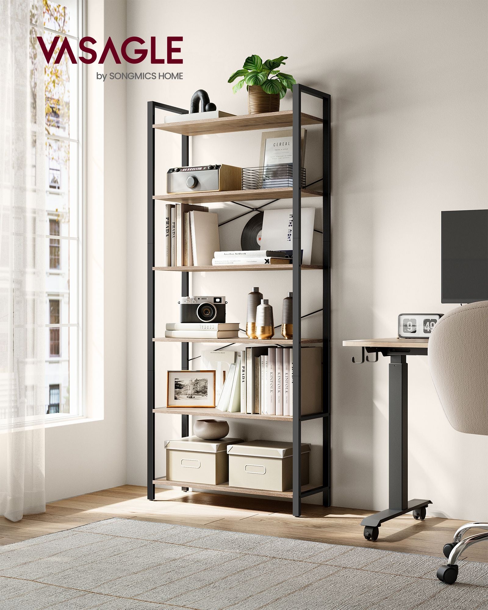 Bookcase-6 Levels-Industrial Design-Camelbruin ink black