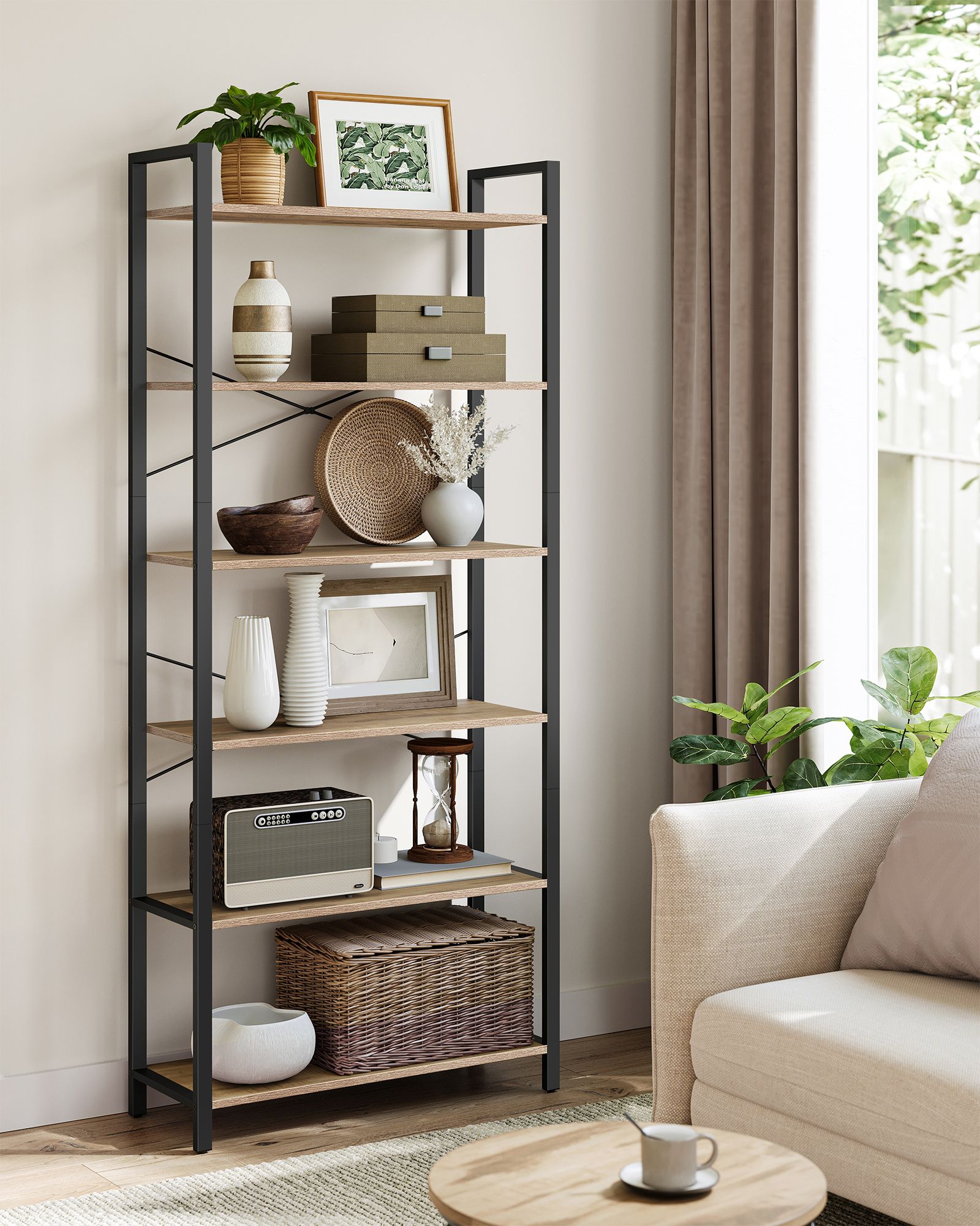 Bookcase-6 Levels-Industrial Design-Camelbruin ink black