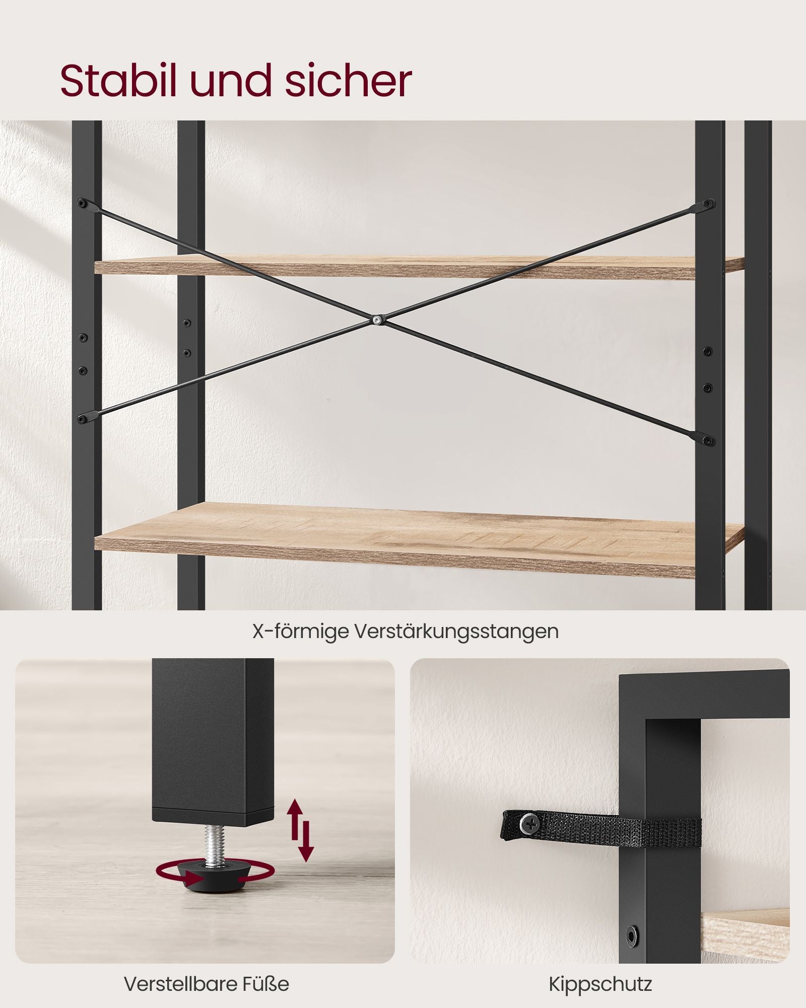Bookcase-6 Levels-Industrial Design-Camelbruin ink black