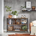Bookcase - Standing cupboard with 6 compartments - Industrial design - Brown/Black