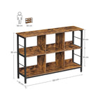 Bookcase - Standing cupboard with 6 compartments - Industrial design - Brown/Black