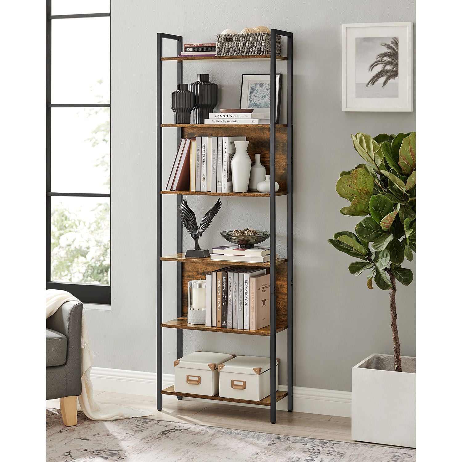Bookcase - with open compartments