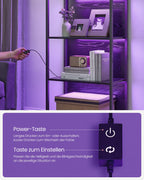 Bookcase with 6 levels and lighting, 30 x 60 x 180 cm