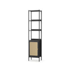 Bookcase 6 levels with metal frame Ebbenzwart-Matzwart