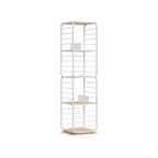 Bookcase - Living room cabinet - 4 layers - With book supports - Wood - White