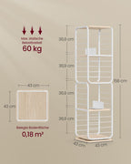 Bookcase - Living room cabinet - 4 layers - With book supports - Wood - White
