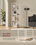 Bookcase - Living room cabinet - 4 layers - With book supports - Wood - White