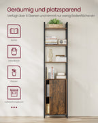 Bookcase 24 x 40 x 159.5 cm Vintage brown-ink black