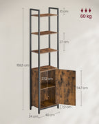 Bookcase 24 x 40 x 159.5 cm Vintage brown-ink black
