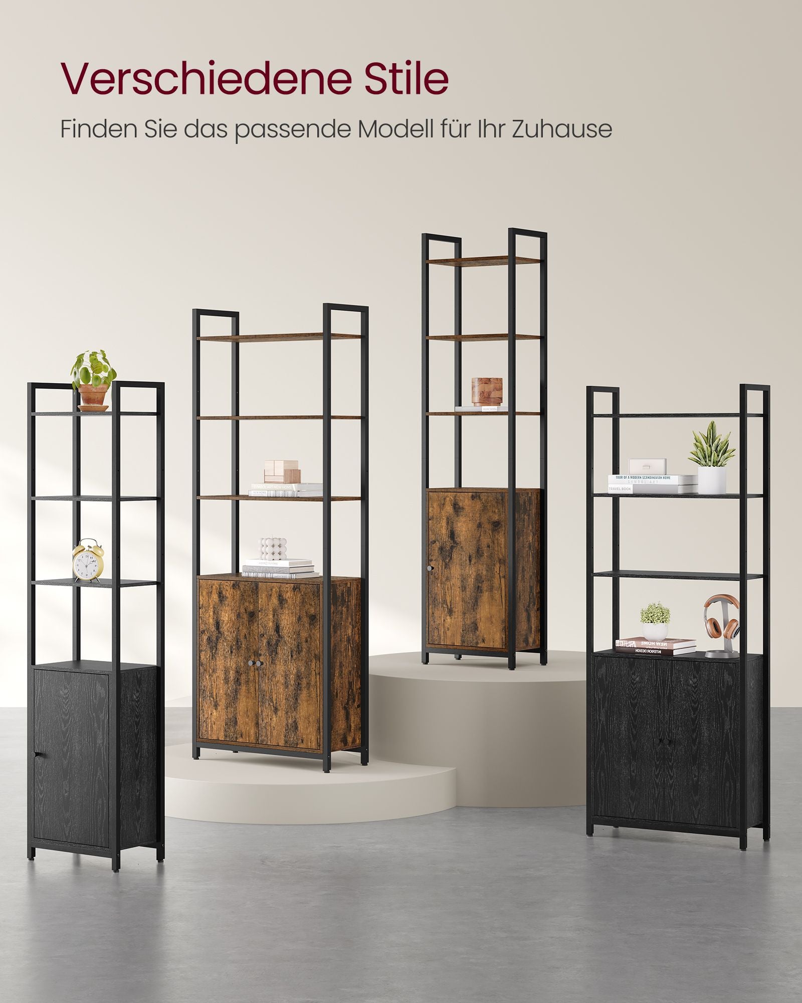 Bookcase 24 x 40 x 159.5 cm Vintage brown-ink black