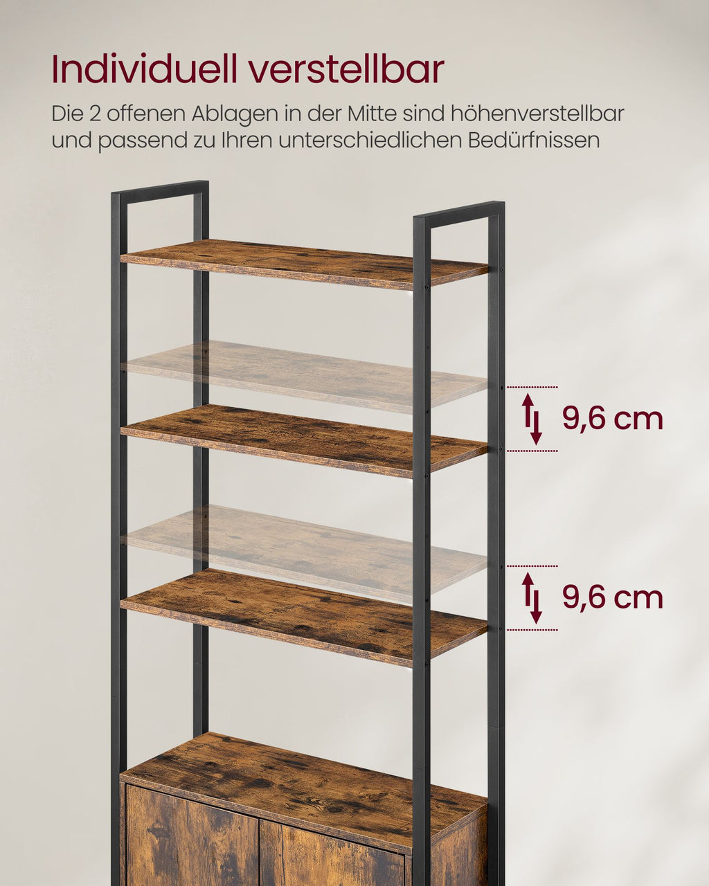Bookcase 24 x 60 x 159.5 cm Vintage brown-ink black