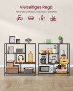 Bookcase with 4 shelves vintage brown-ink black