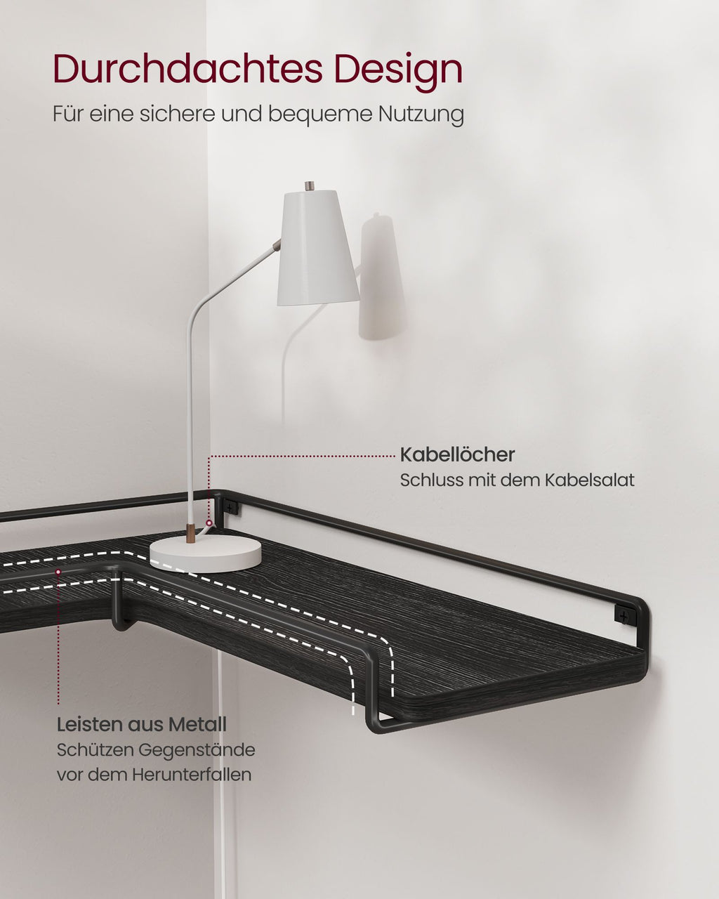Corner board-L-shaped-Industrial design-Black