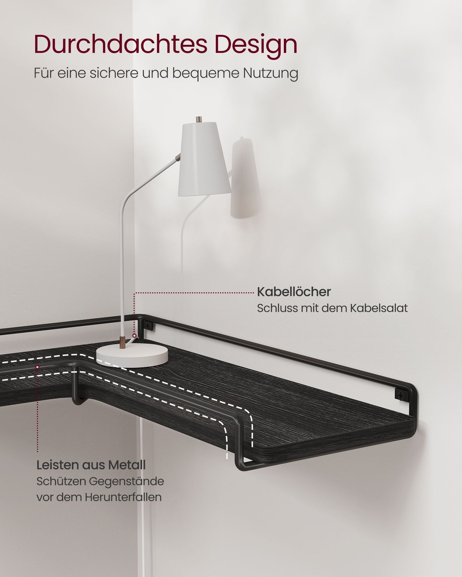 Corner board-L-shaped-Industrial design-Black