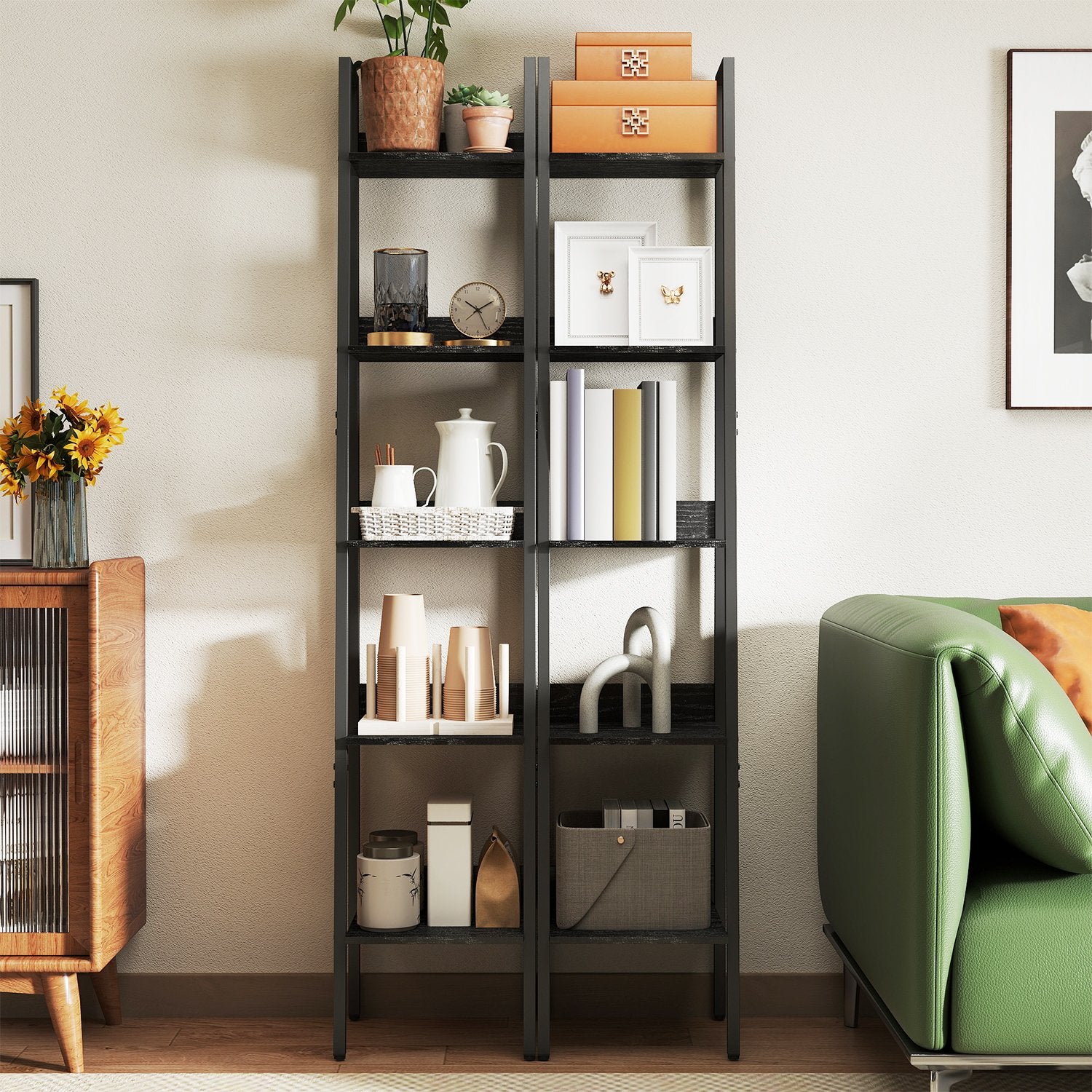 Bookcase - Ladderboard with 5 levels, narrow model
