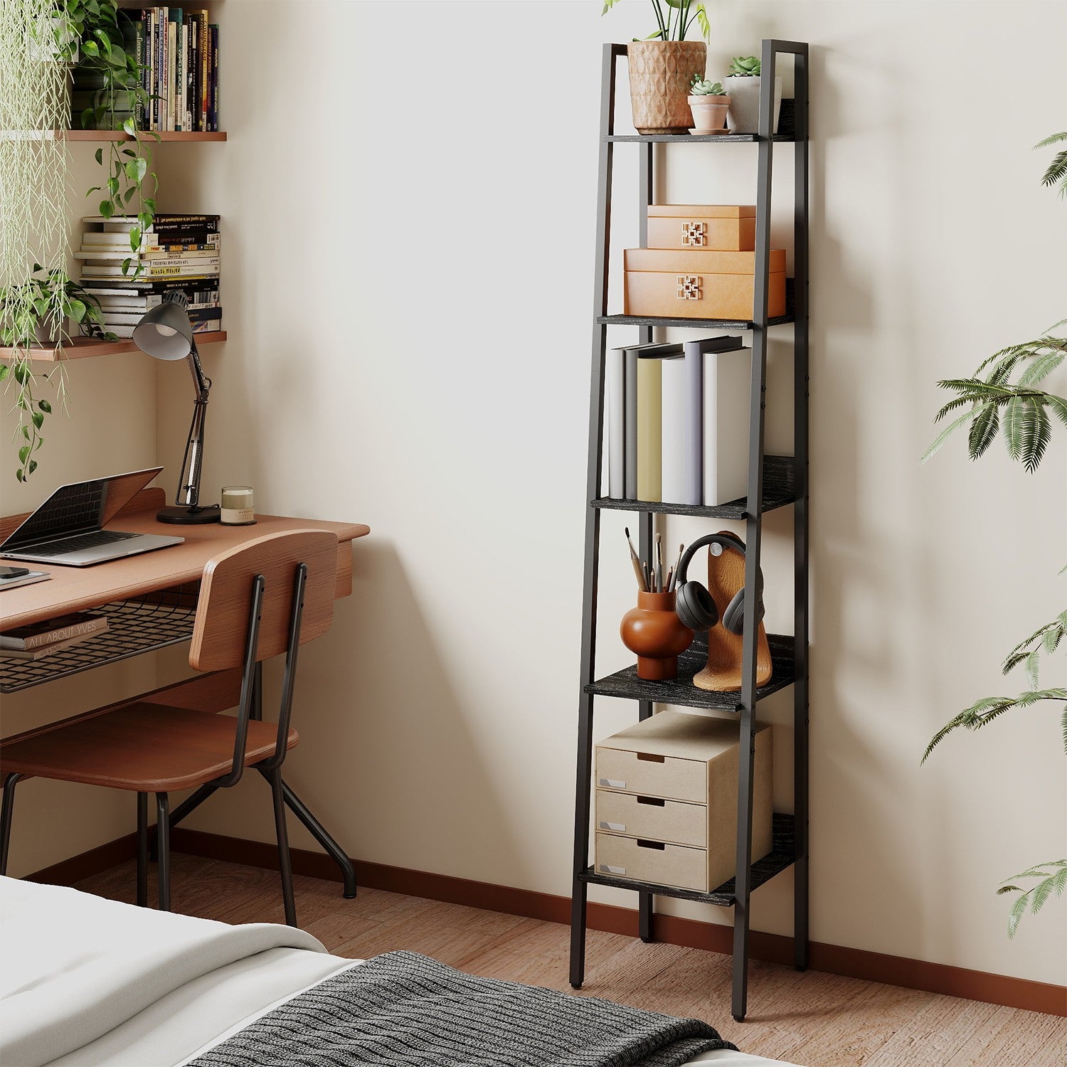 Bookcase - Ladderboard with 5 levels, narrow model