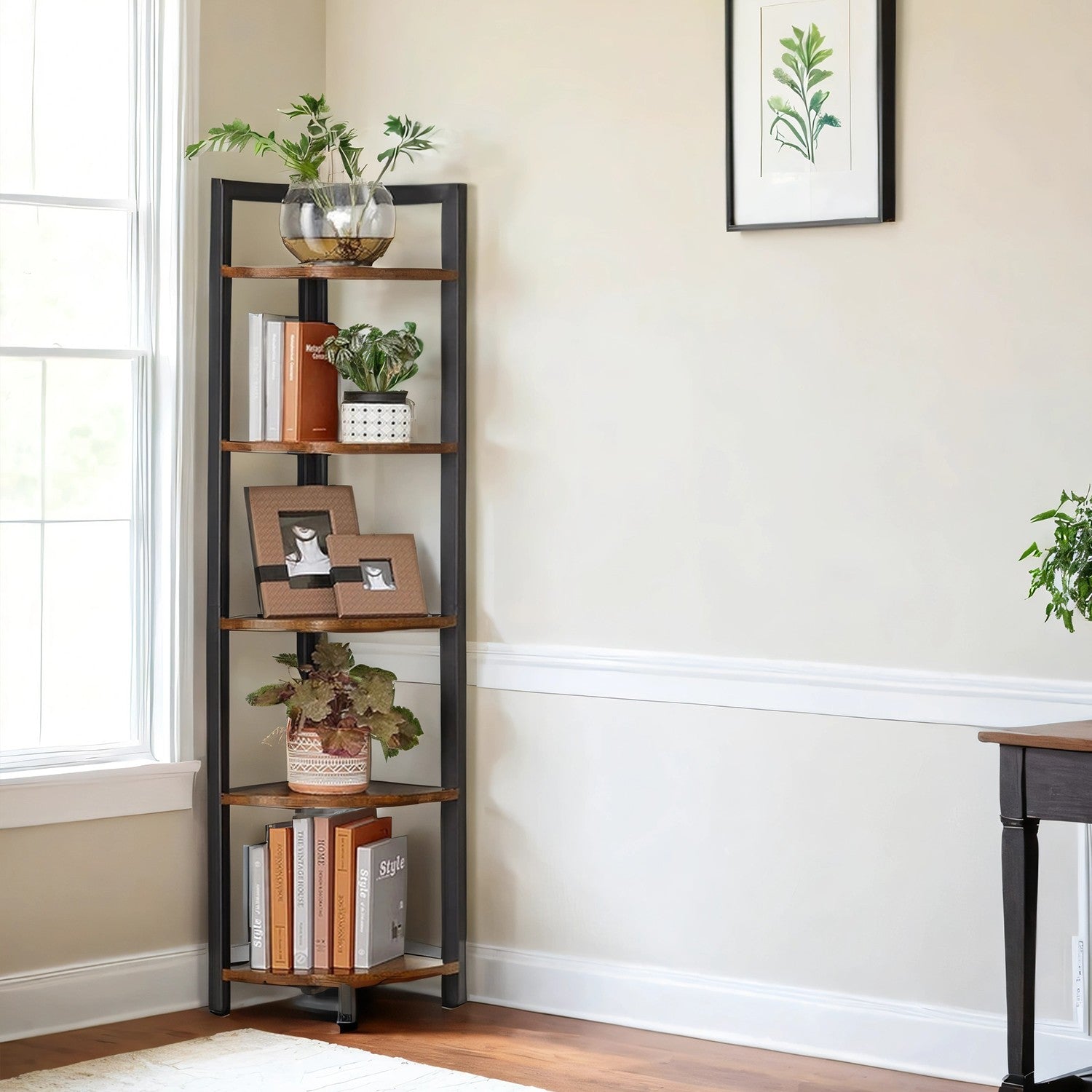 5-layer bookcase storage rack multifunctional corner board