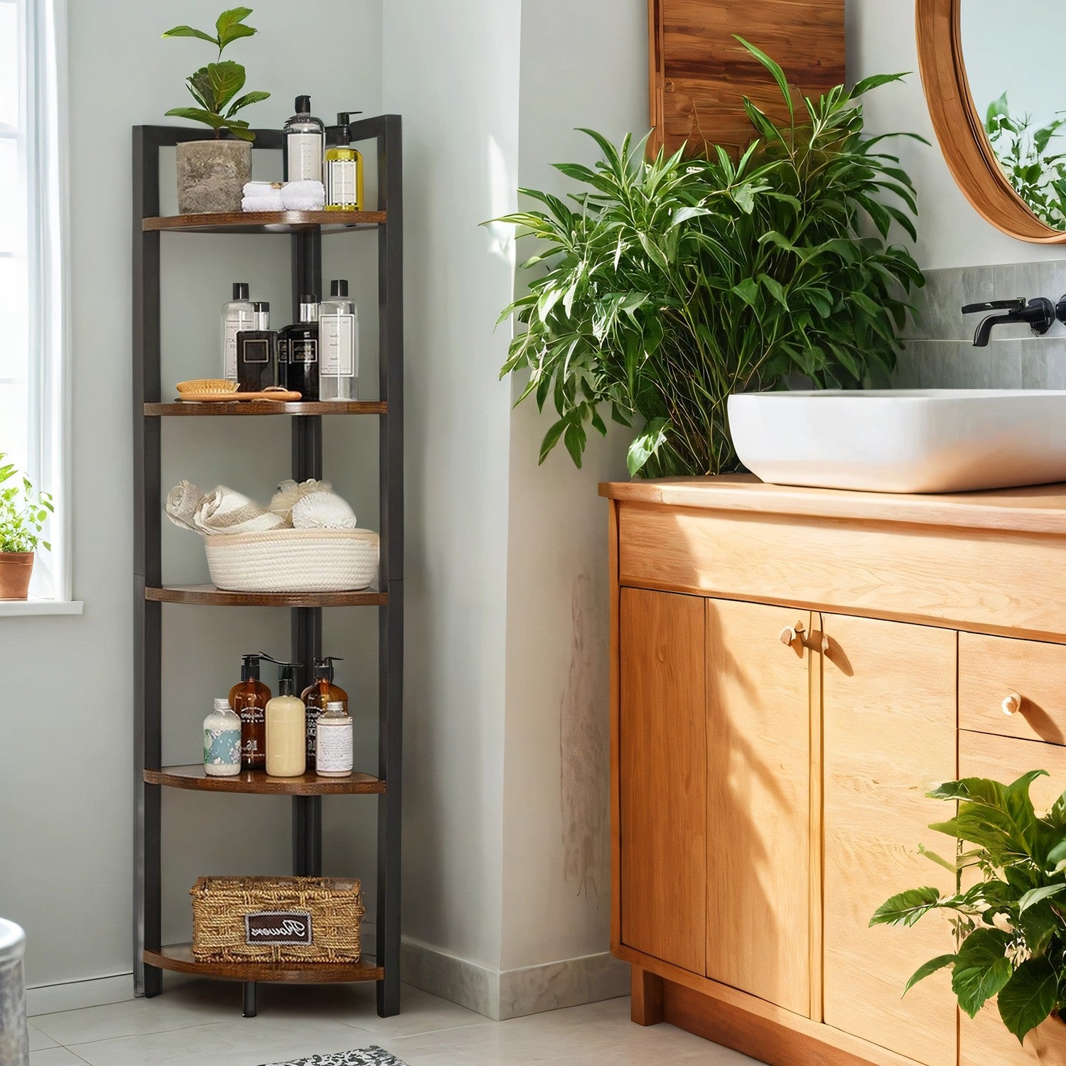 5-layer bookcase storage rack multifunctional corner board