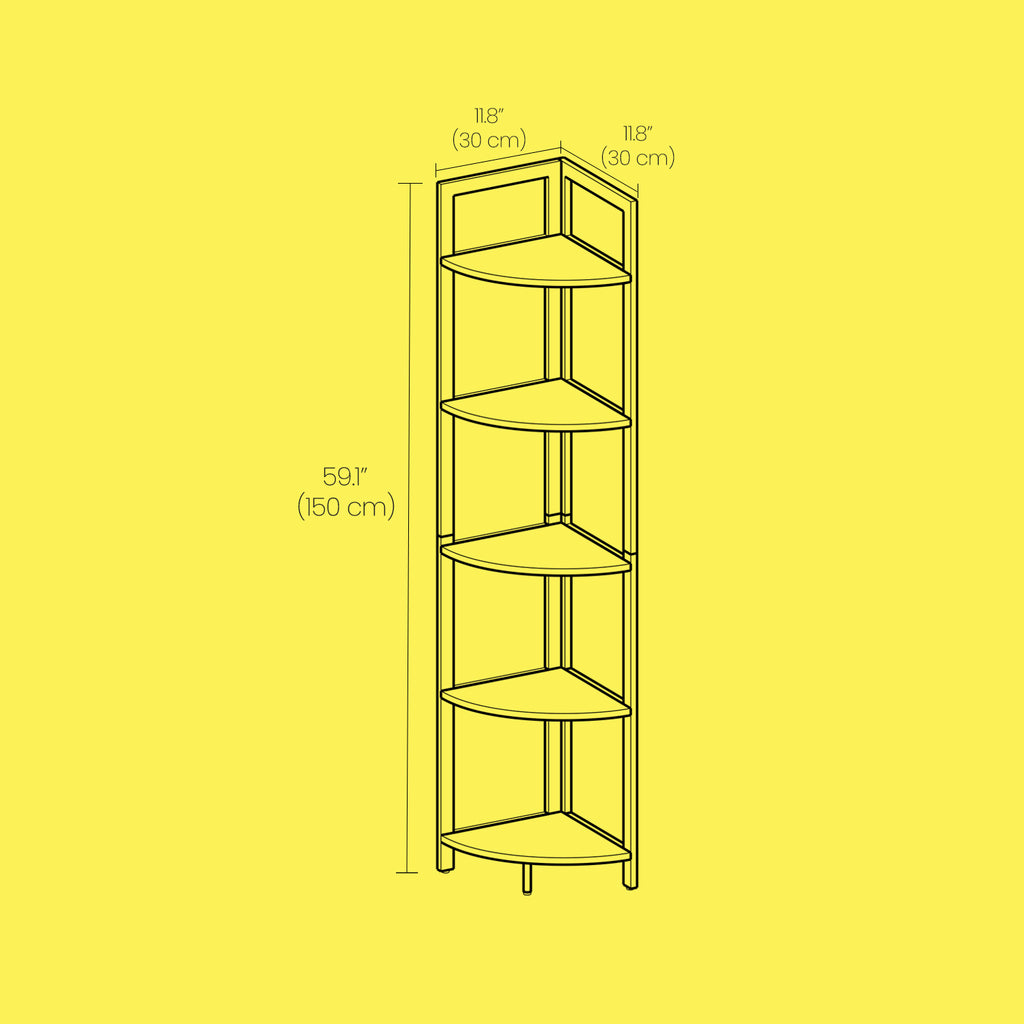 5-layer bookcase storage rack multifunctional corner board