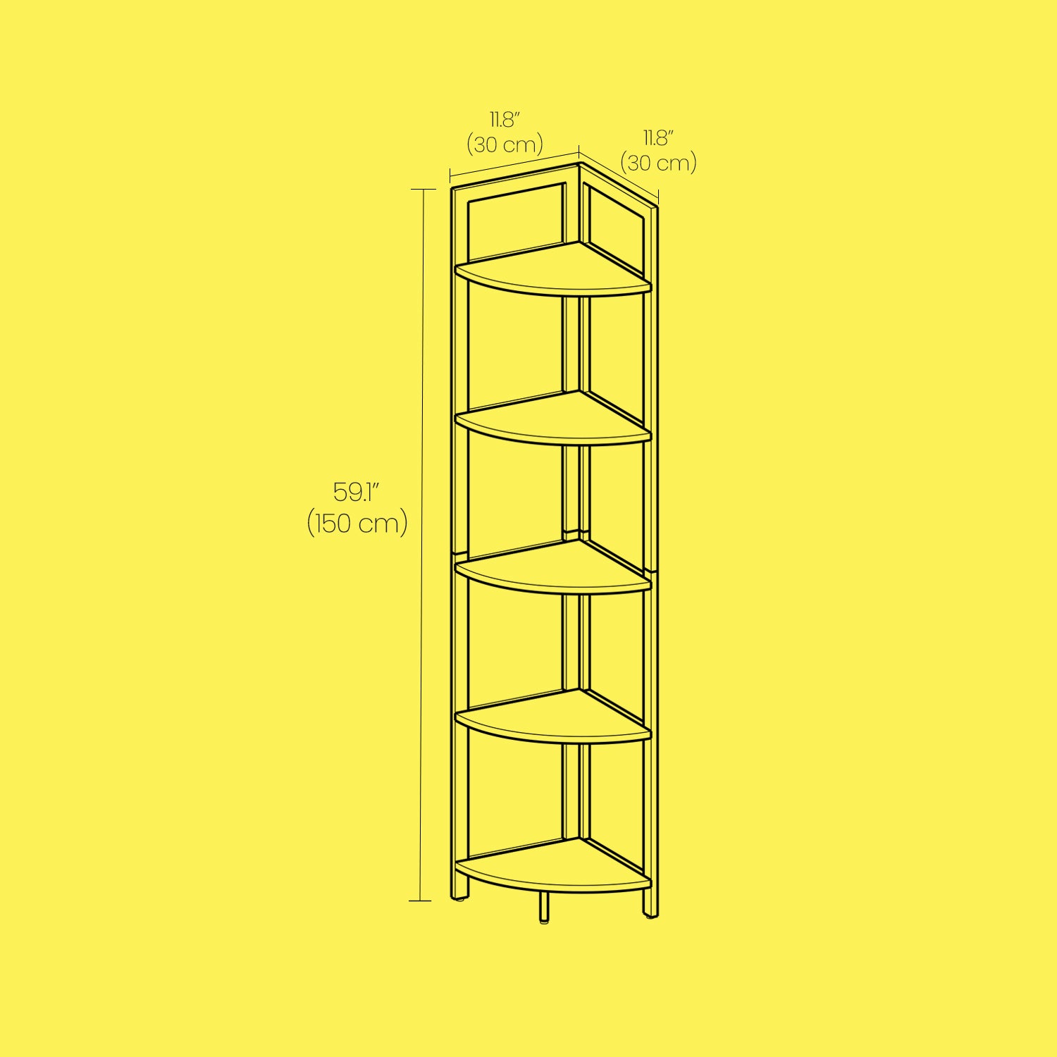 5-layer bookcase storage rack multifunctional corner board