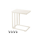Side table-C-shape-On wheels-Crèmewit