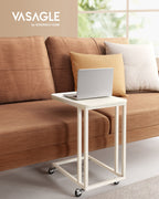 Side table-C-shape-On wheels-Crèmewit