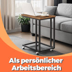 Side table on wheels-C-shaped coffee table, industrial design
