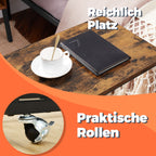 Side table on wheels-C-shaped coffee table, industrial design