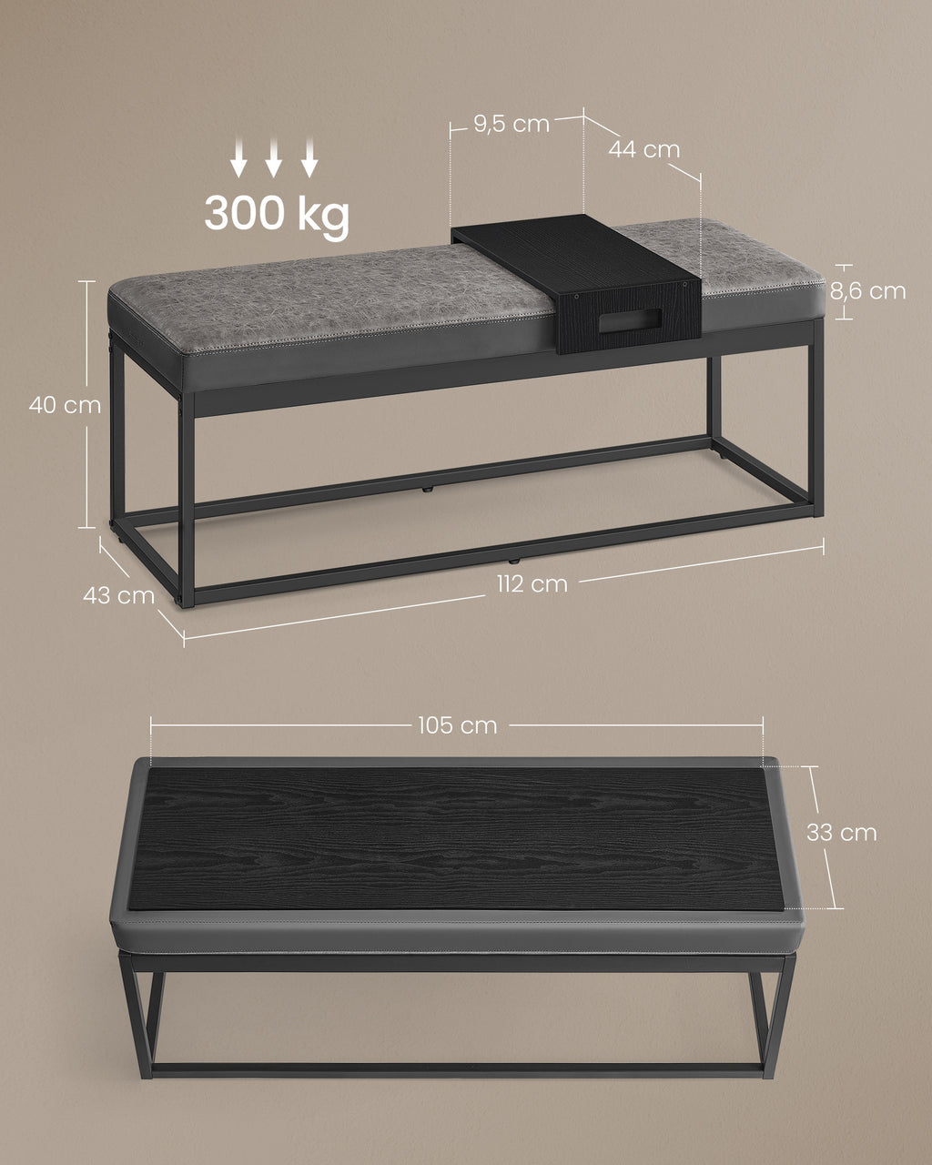 Home Bench With Storage Space - Artificial leather - Timeless Design