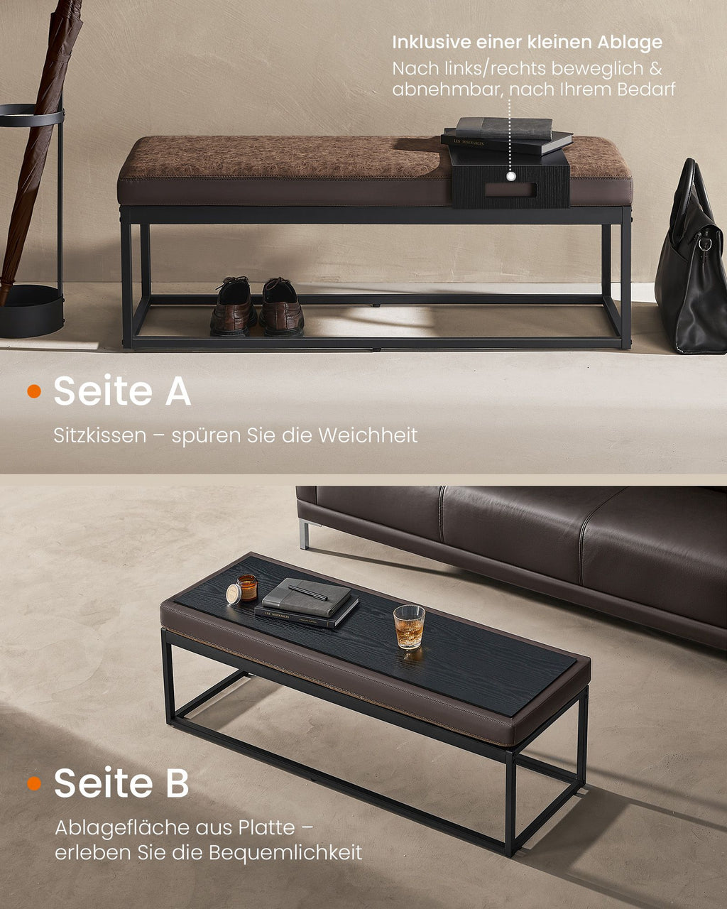 Home Bench With Storage Space - Artificial leather - Timeless Design