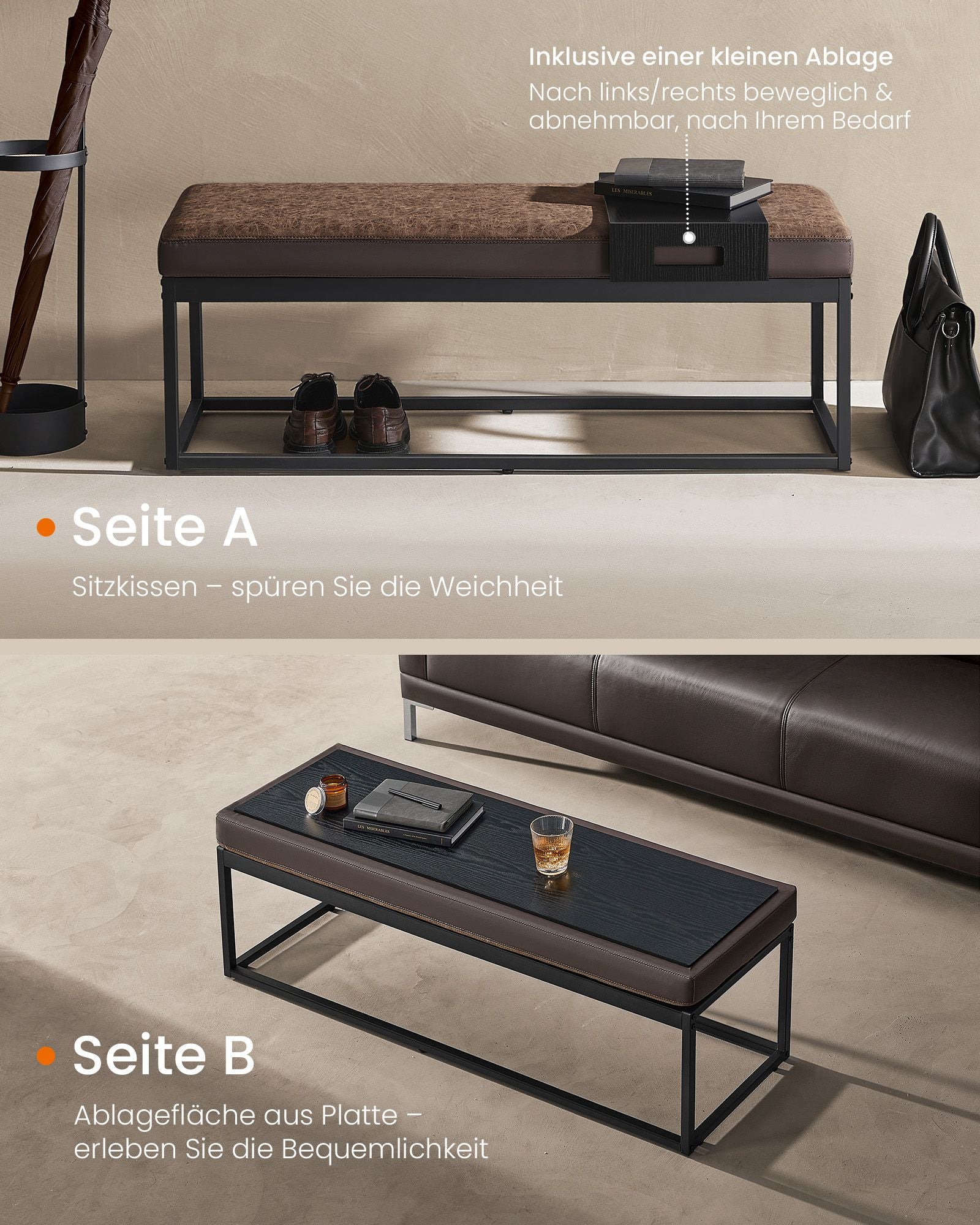 Home Bench With Storage Space - Artificial leather - Timeless Design