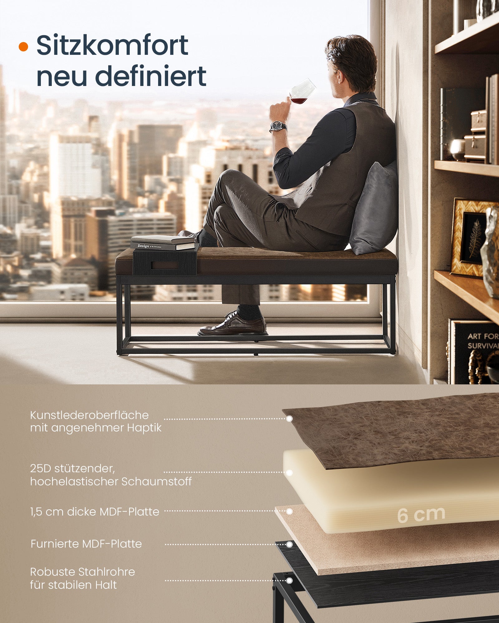 Home Bench With Storage Space - Artificial leather - Timeless Design