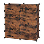 Shoe rack - Plank system - 10 compartments - Wood look - Brown