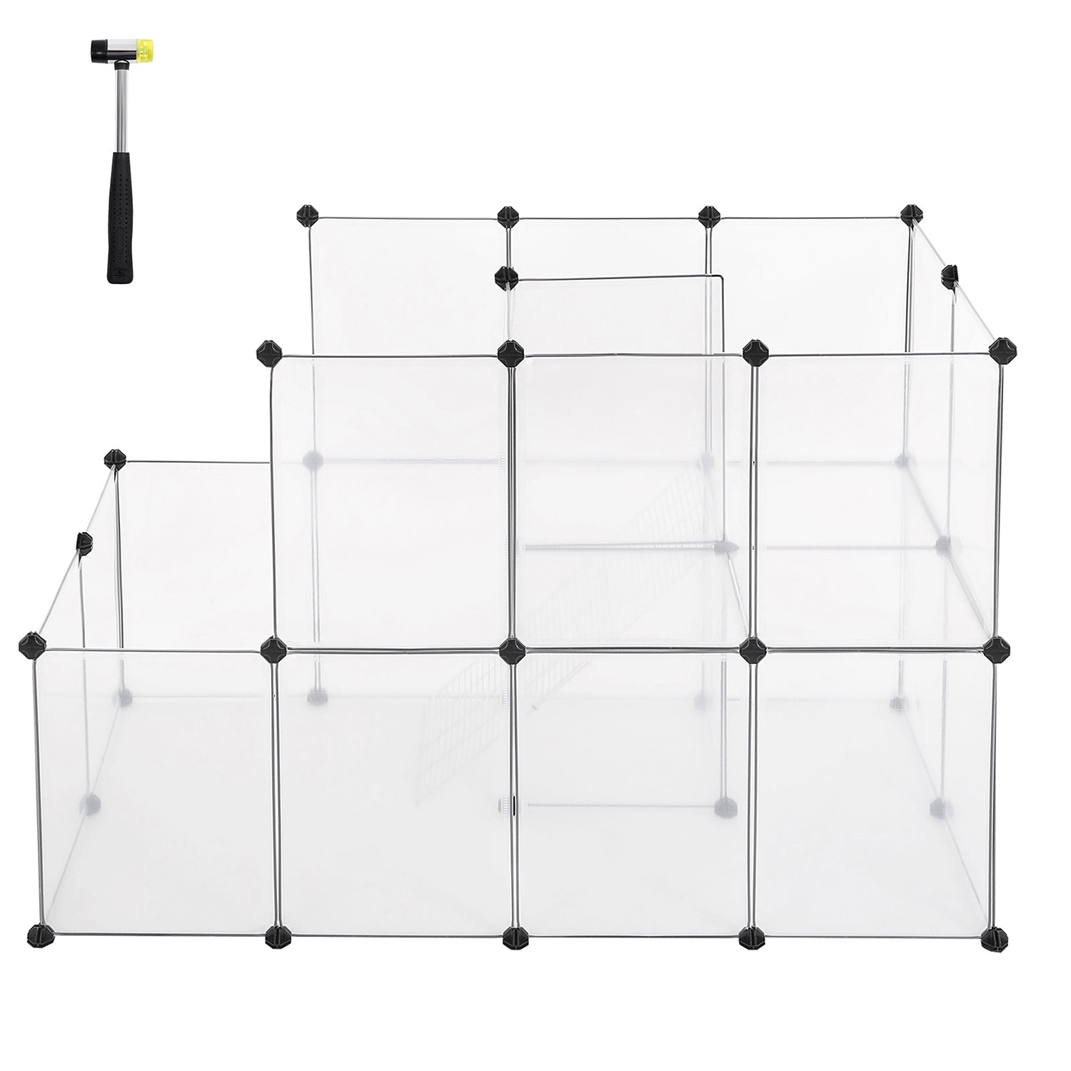 Animal cage - country retreat - for guinea pigs, rabbits, hamsters - transparent