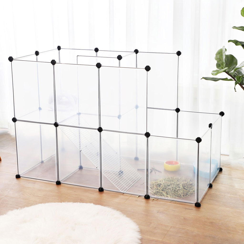 Animal cage - country retreat - for guinea pigs, rabbits, hamsters - transparent