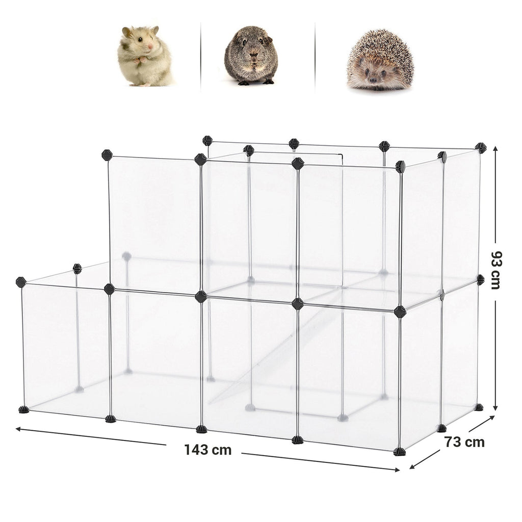 Animal cage - country retreat - for guinea pigs, rabbits, hamsters - transparent
