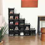 Shoe rack - Cube cabinet System - 15 compartments - Plastic - Black