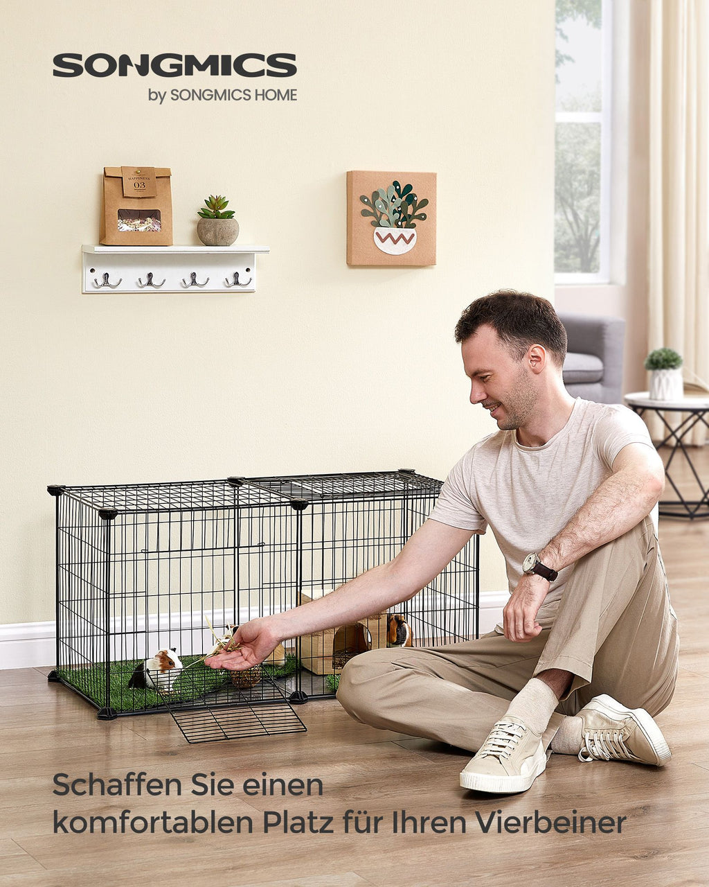 Small animal cage - 82 x 41 x 41 cm - with 2 doors - l