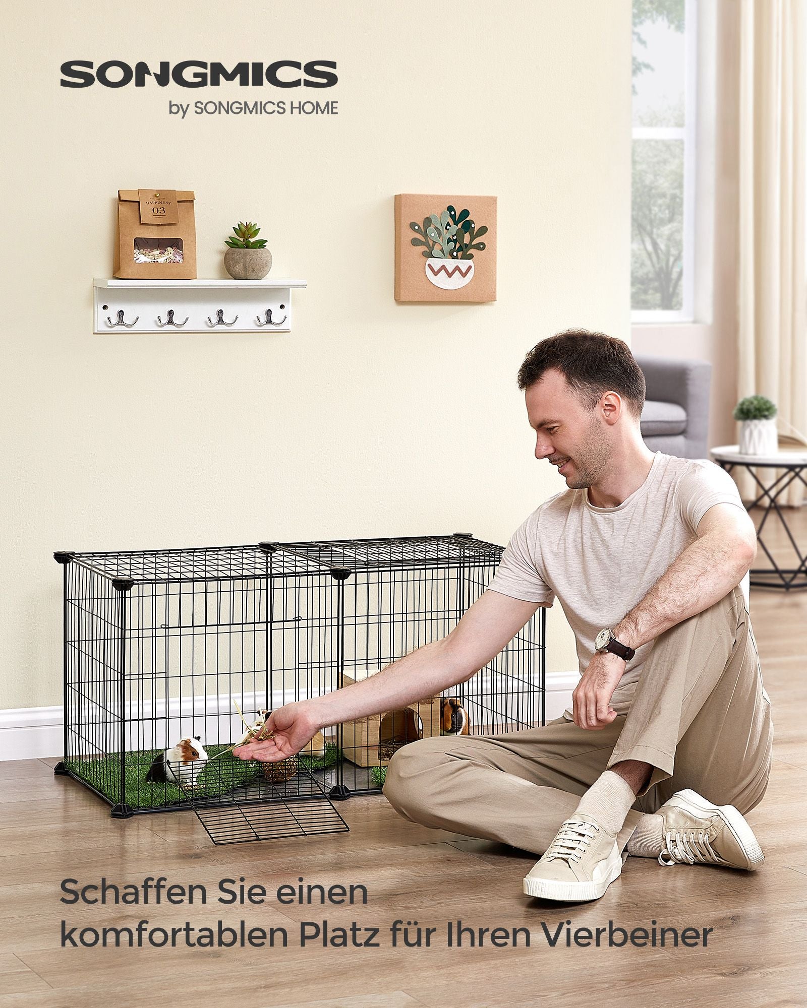 Small animal cage - 82 x 41 x 41 cm - with 2 doors - l
