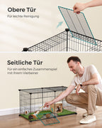 Small animal cage - 82 x 41 x 41 cm - with 2 doors - l