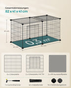 Small animal cage - 82 x 41 x 41 cm - with 2 doors - l