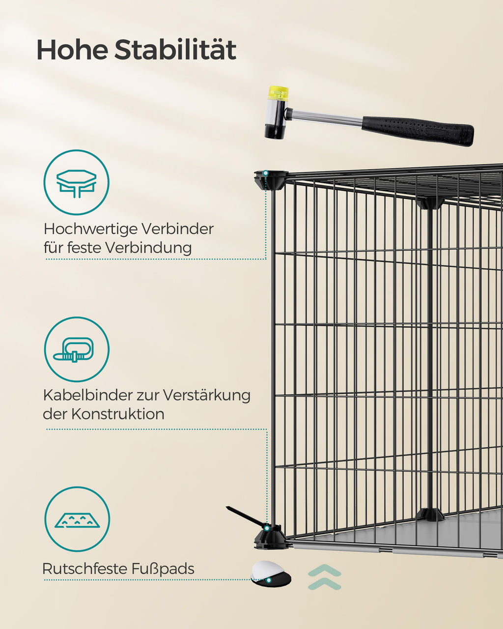 Small animal cage - 82 x 41 x 41 cm - with 2 doors - l