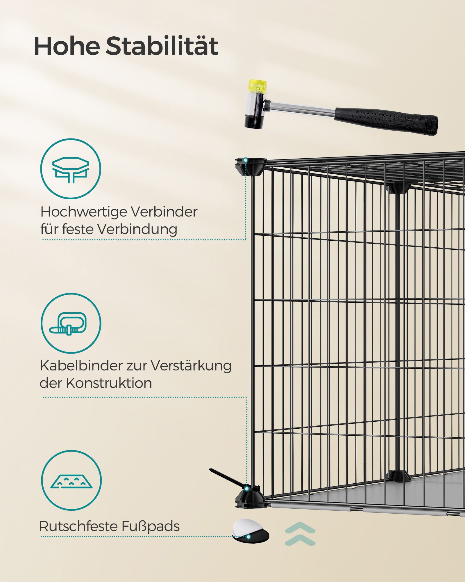 Small animal cage - 82 x 41 x 41 cm - with 2 doors - l