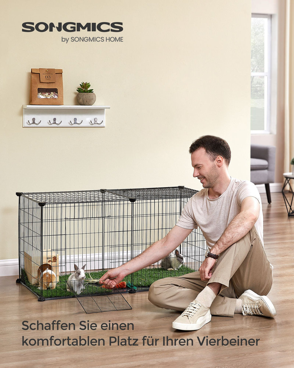 Small animal cage - 102 x 51 x 51 cm - with 2 doors - XL