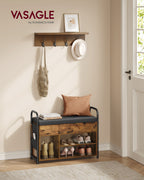 Shoe bank - with seating and handles - 80.6 cm wide