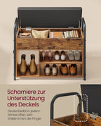 Shoe bank - with seating and handles - 80.6 cm wide