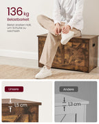 Bank - with storage space - barn style - vintage brown
