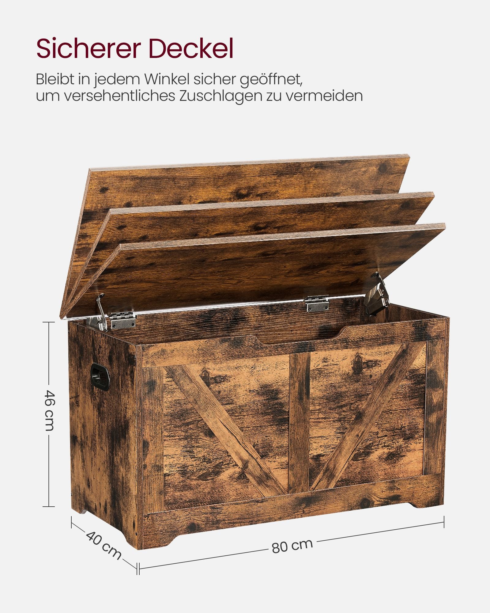 Bank - with storage space - barn style - vintage brown