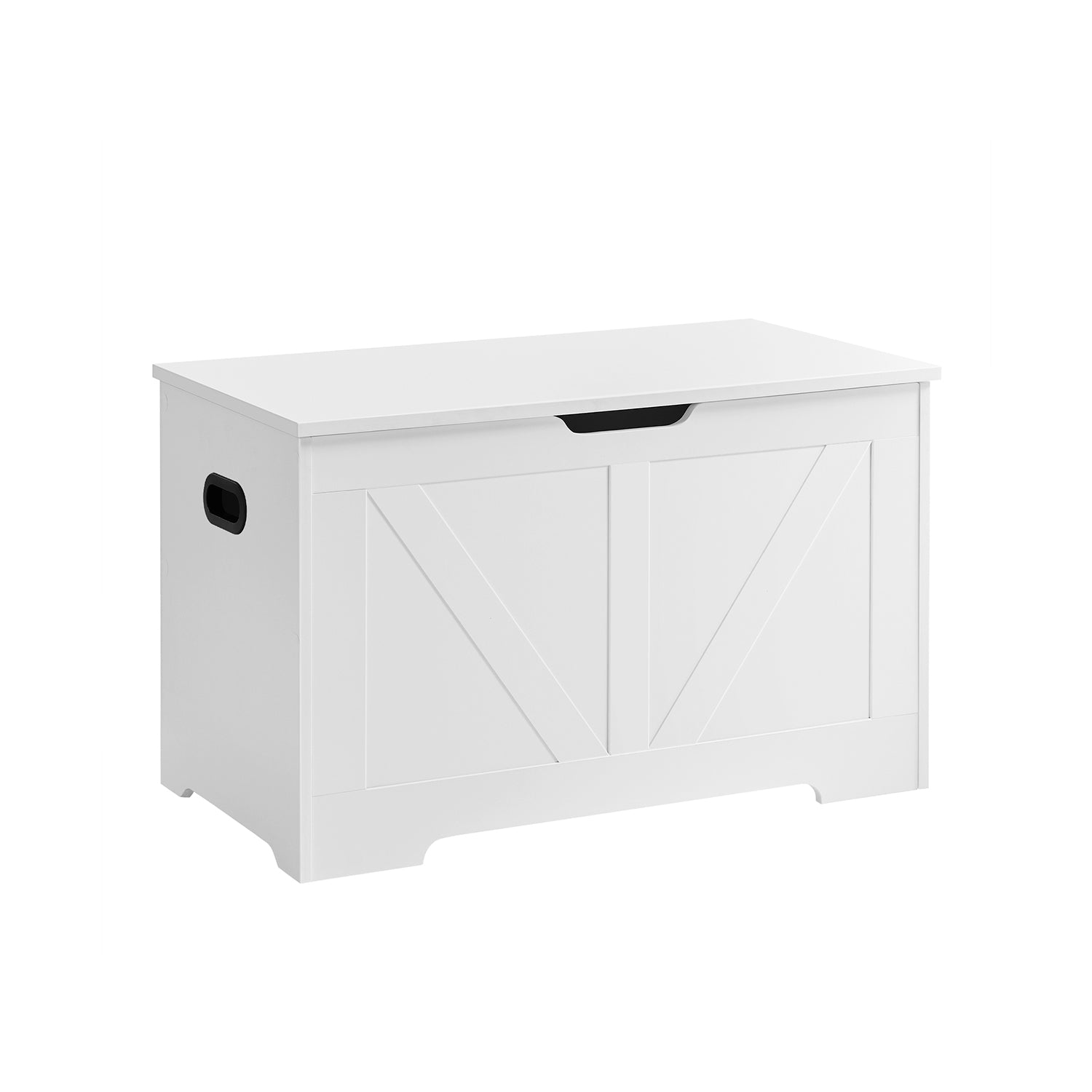 Bank - with storage space - barn style - white
